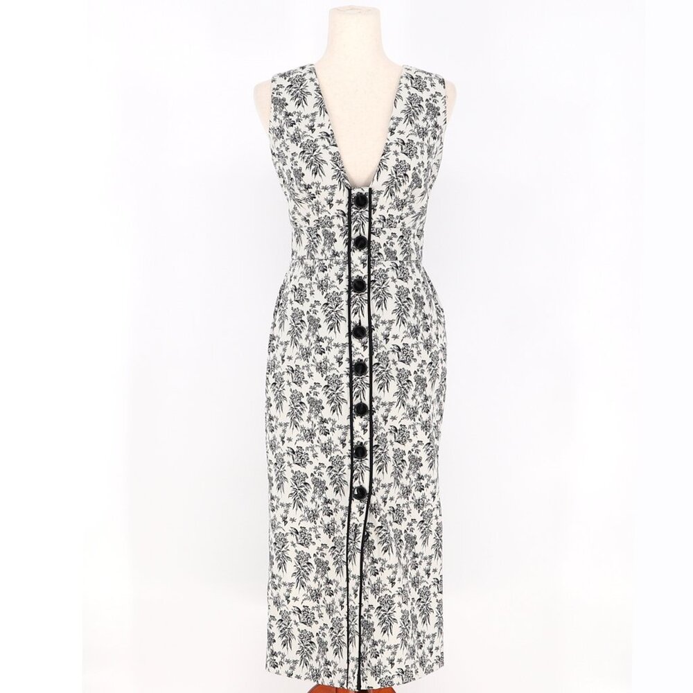 NWT LA MAISON TALULAH Realisation Midi Dress Monochrome Floral Size S